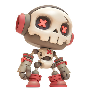 一个机械骷髅头