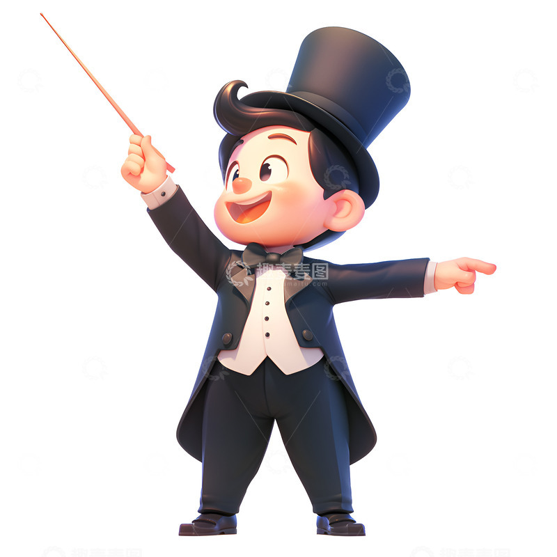 高清大图下载【趣麦麦图】一个小指挥家