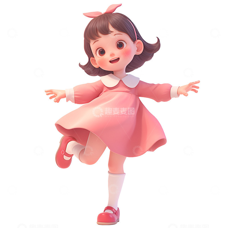 高清大图下载【趣麦麦图】开心的小女孩