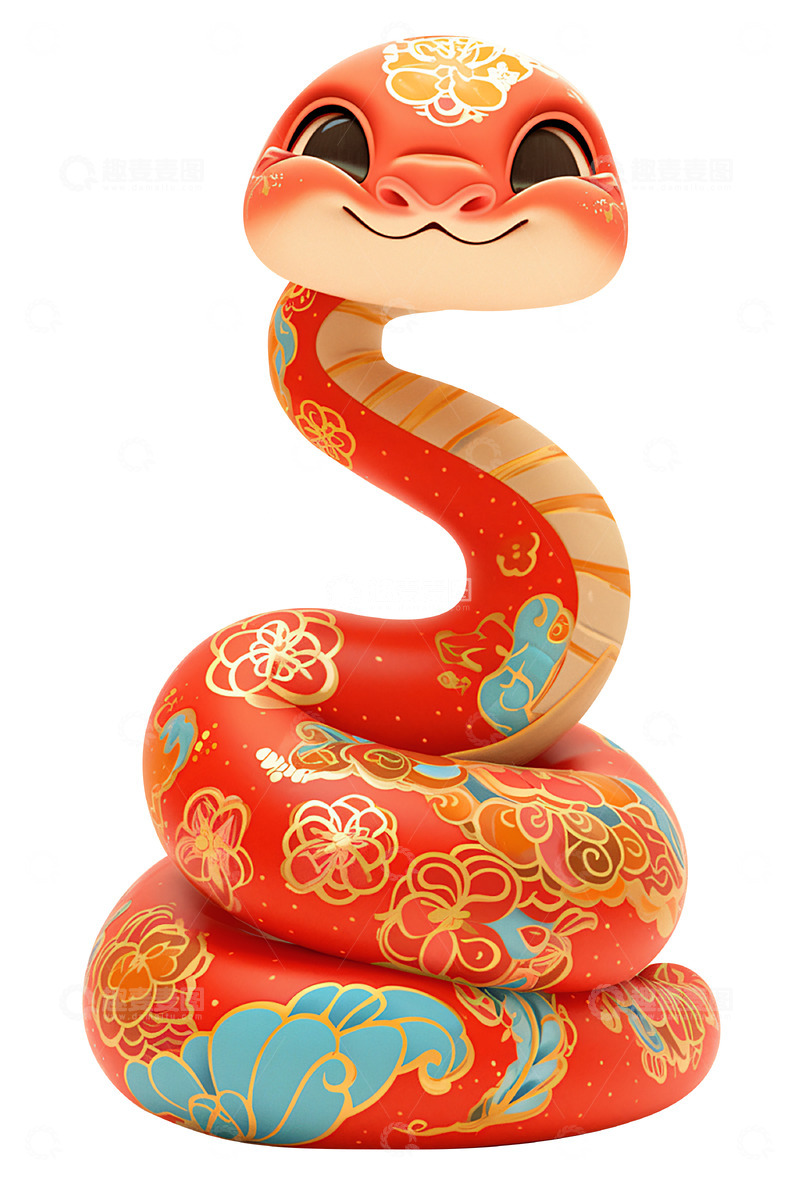高清大图下载【趣麦麦图】蛇年元素喜庆红蛇