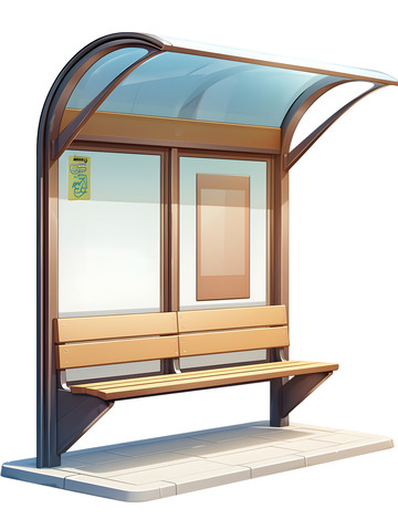 公交车车站展台
