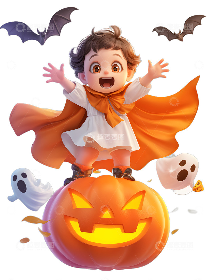 高清大图下载【趣麦麦图】万圣节女孩卡通
