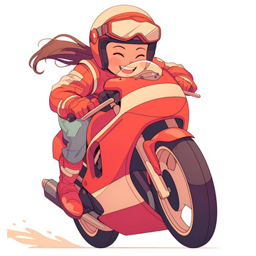 骑着摩托车的女孩