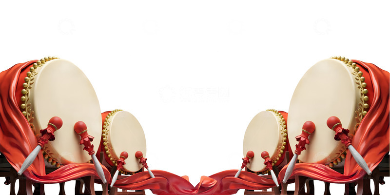 高清大图下载【趣麦麦图】红色中国鼓元素