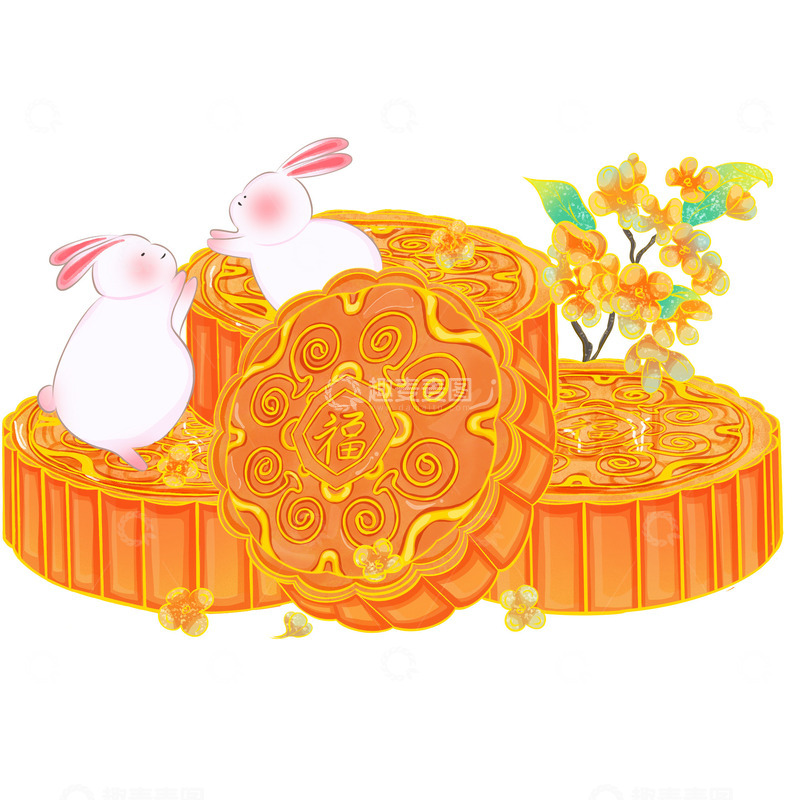 源文件下载【趣麦麦图】中秋赏月玉兔