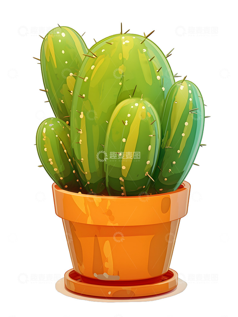 高清大图下载【趣麦麦图】植物卡通仙人球