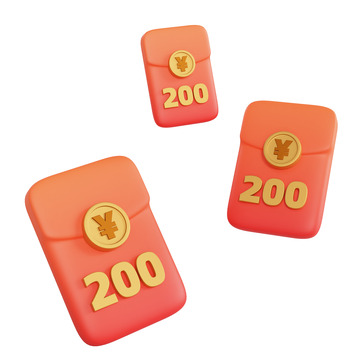 3D立体促销红包免抠图片