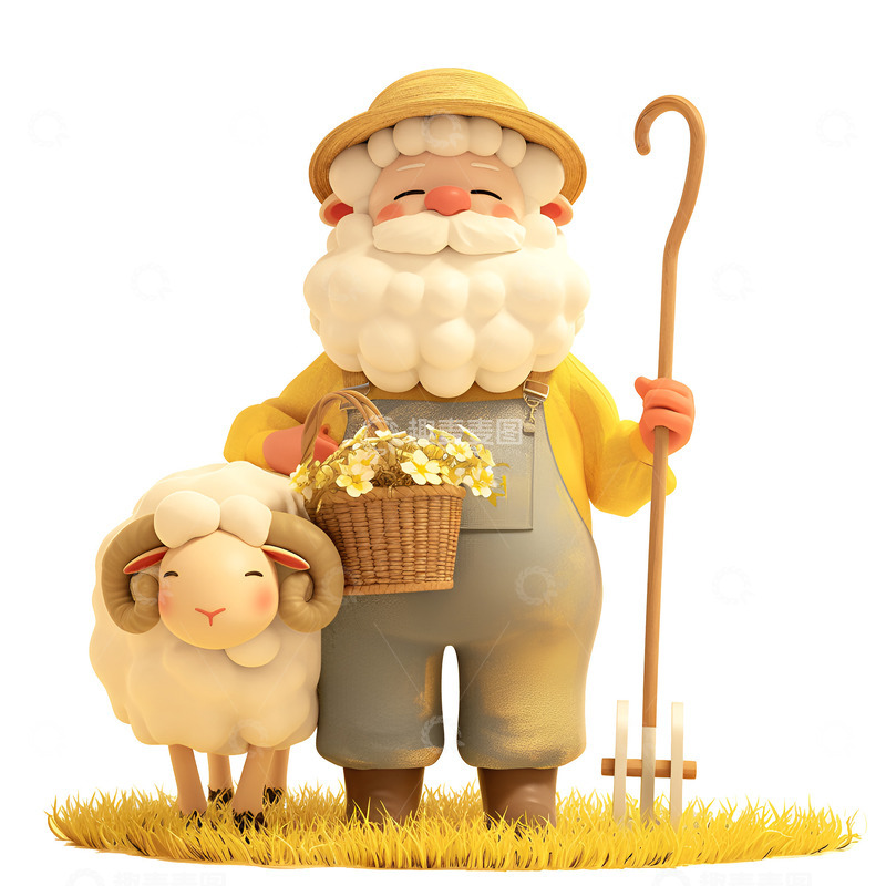 高清大图下载【趣麦麦图】牧羊人和绵羊