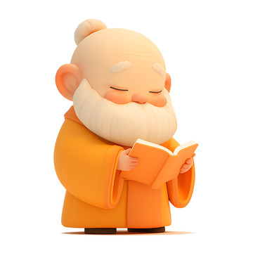 拿着经书的和尚