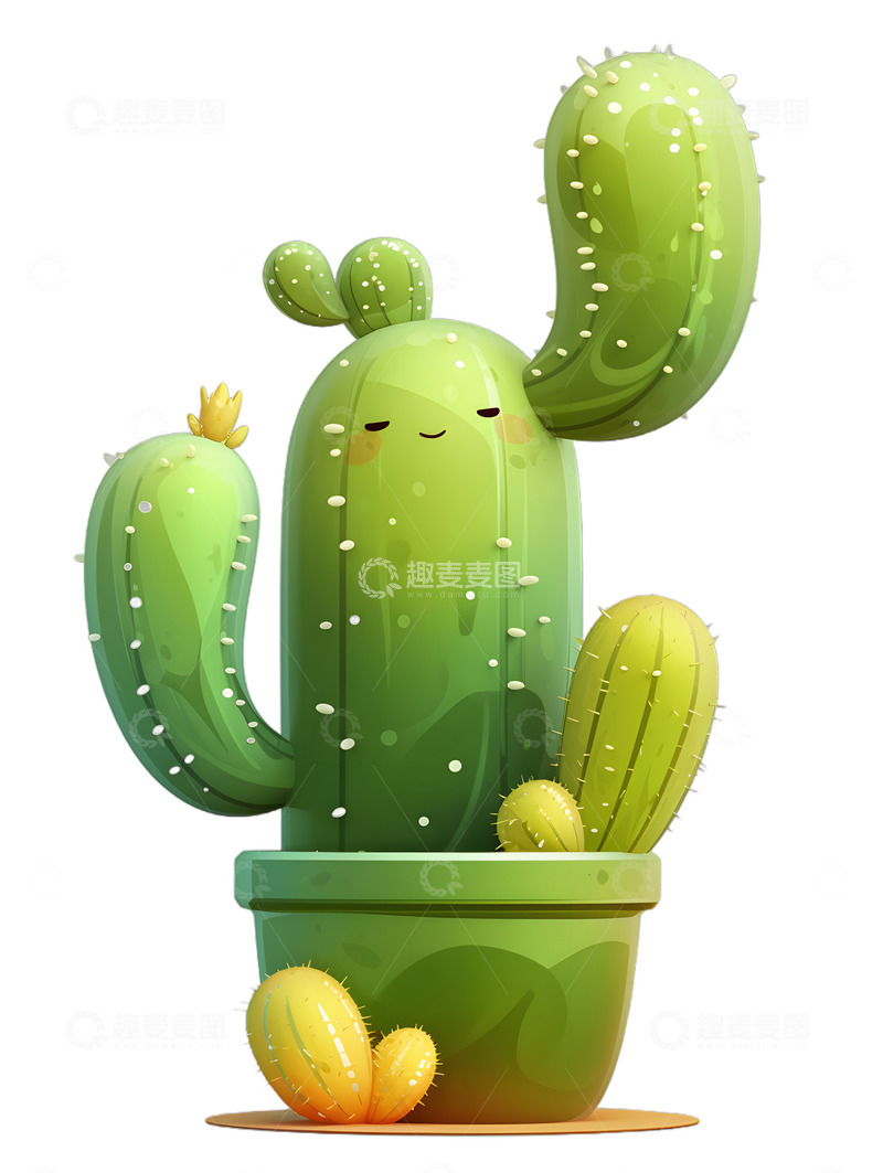 高清大图下载【趣麦麦图】卡通仙人掌植物