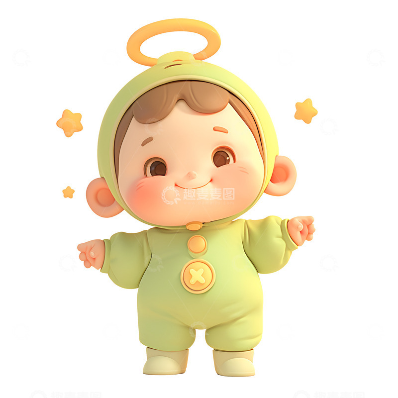 高清大图下载【趣麦麦图】一个可爱的天线宝宝