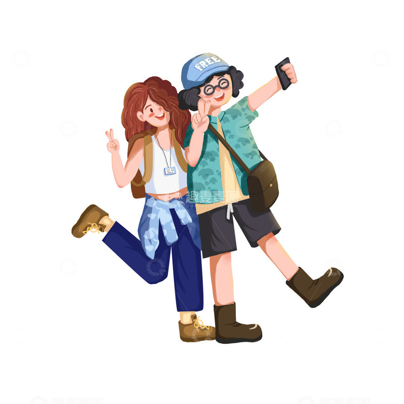 旅游卡通元素