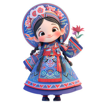 可爱的苗族少女