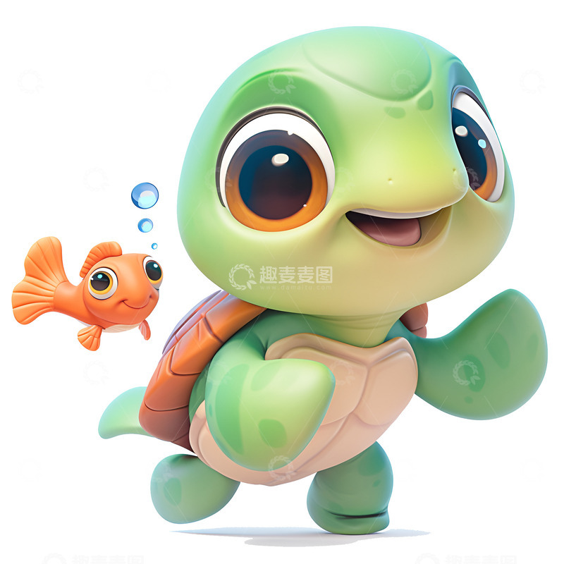 高清大图下载【趣麦麦图】一只绿色的小乌龟