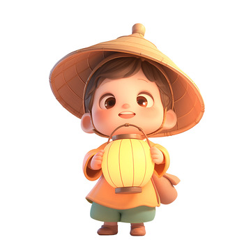 拿着油灯的小孩子