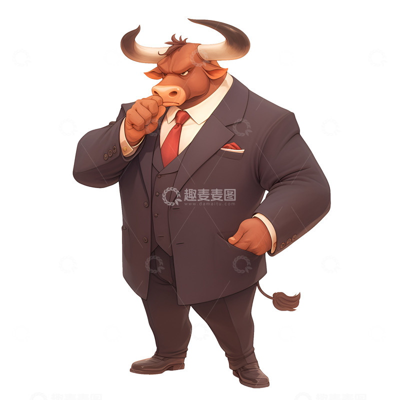 高清大图下载【趣麦麦图】穿着西装的牛经理