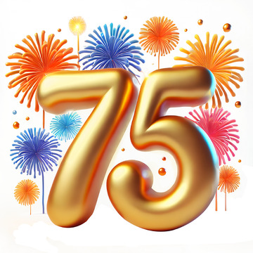 国庆75周年3D数字素材