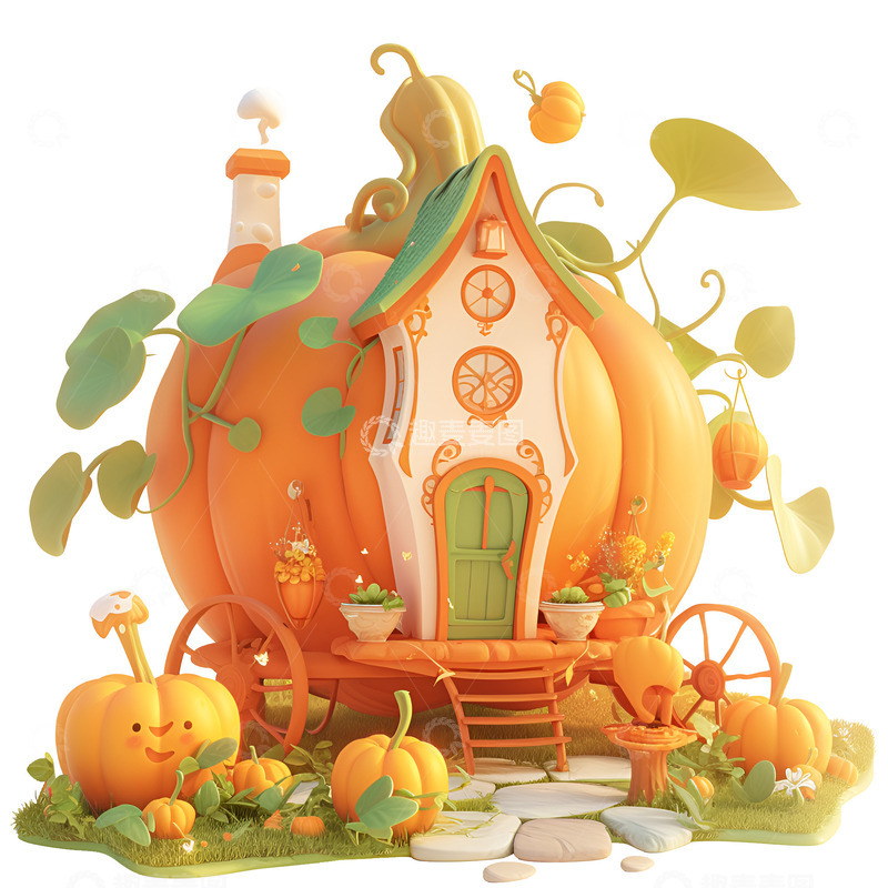 高清大图下载【趣麦麦图】卡通南瓜房子