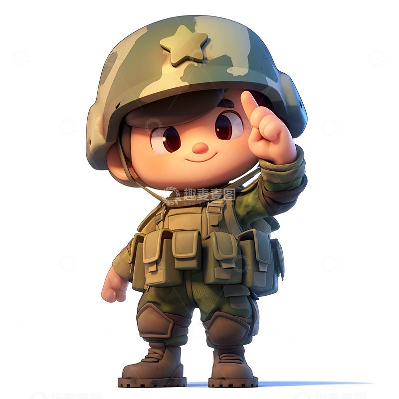 高清大图下载【趣麦麦图】一个可爱的士兵