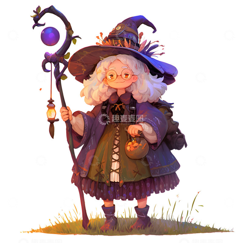 高清大图下载【趣麦麦图】拿着魔杖的魔法师