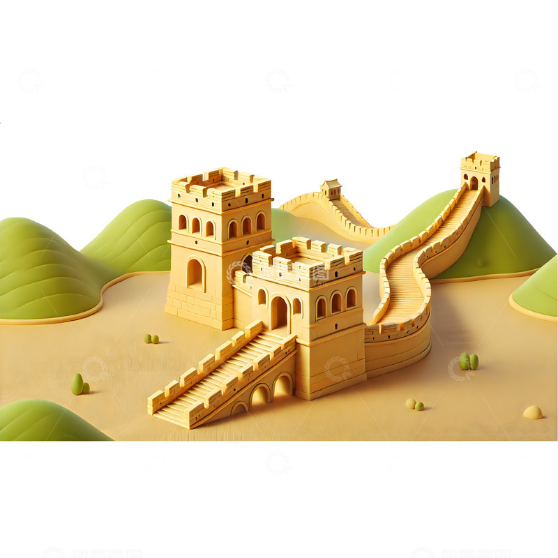 3D中国长城建筑立体素材