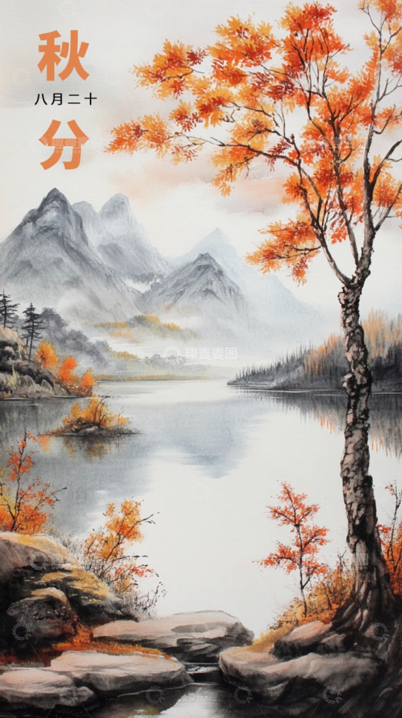 源文件下载【趣麦麦图】二十四节气之一秋分