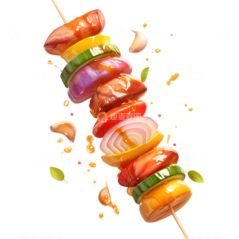 高清大图下载【趣麦麦图】一个美味的烤串
