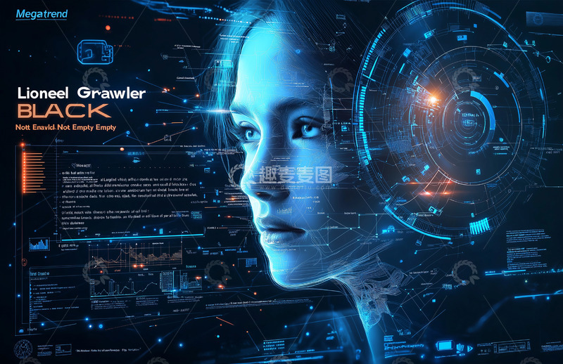 高清大图下载【趣麦麦图】科技人工智能蓝色科技AI图