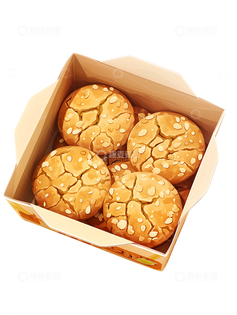 高清大图下载【趣麦麦图】桃酥小吃饼干