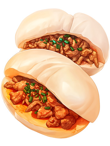 卡通画肉夹馍