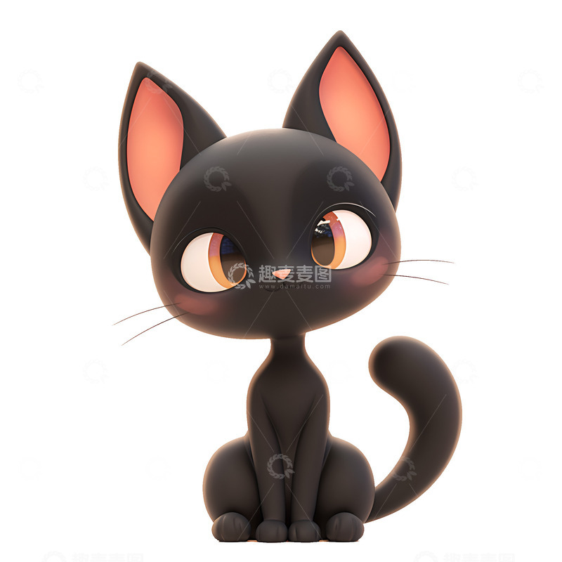高清大图下载【趣麦麦图】一只可爱的小黑猫