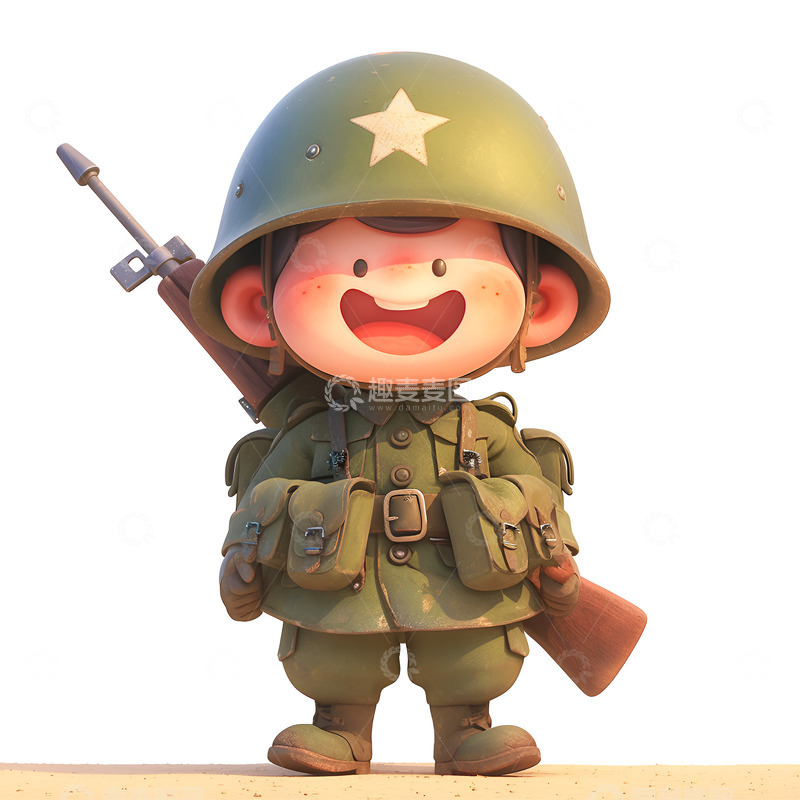 高清大图下载【趣麦麦图】一个可爱的小士兵