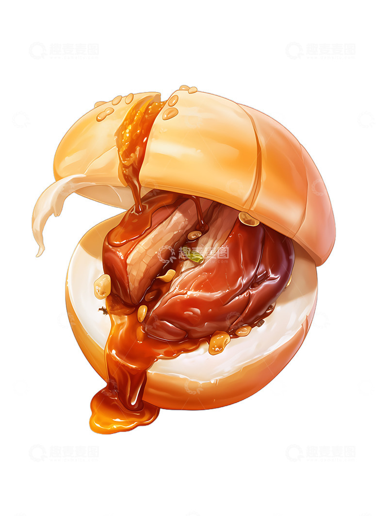 高清大图下载【趣麦麦图】肉夹馍美食点心