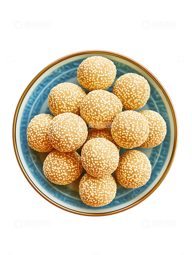 高清大图下载【趣麦麦图】麻圆点心美食