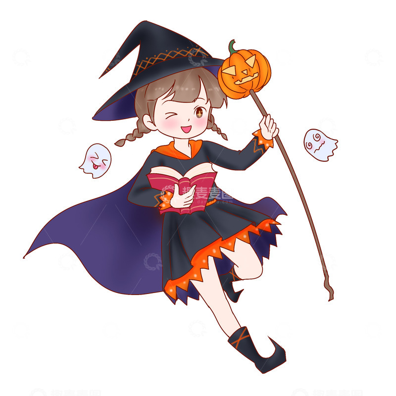 源文件下载【趣麦麦图】万圣节女巫魔法棒