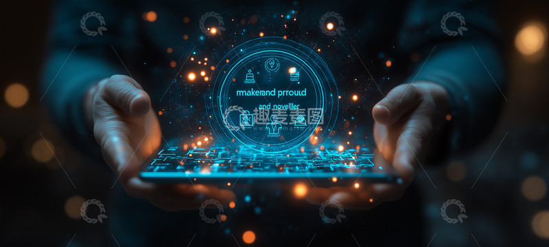 高清大图下载【趣麦麦图】手拿IPAD电脑创意科技背景图