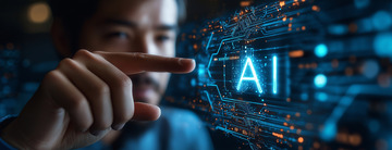 用手指点击人工智能电路图