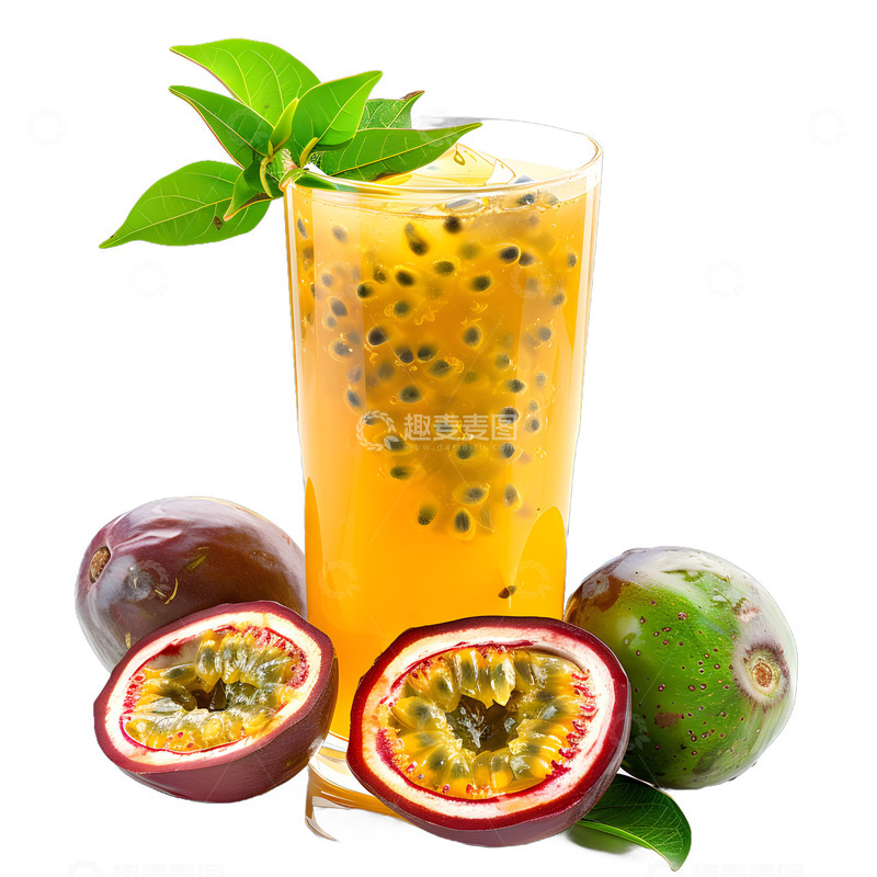 高清大图下载【趣麦麦图】百香果果汁水果果汁