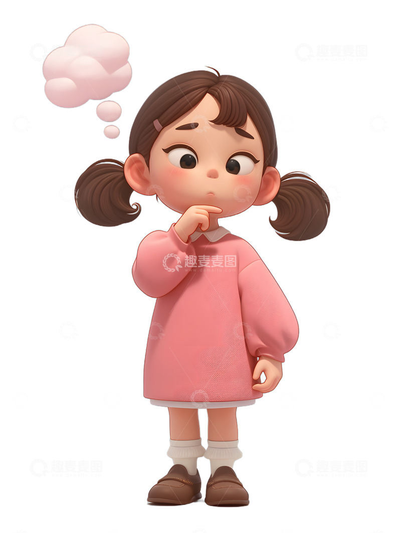 高清大图下载【趣麦麦图】女孩子思考问题