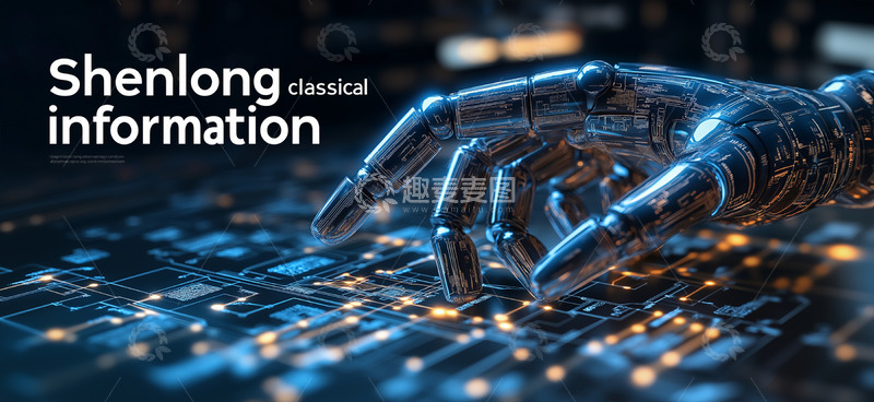 高清大图下载【趣麦麦图】人工智能机器人手臂AI背景图