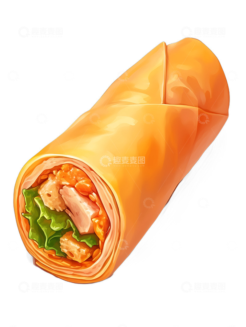 高清大图下载【趣麦麦图】春卷点心美食