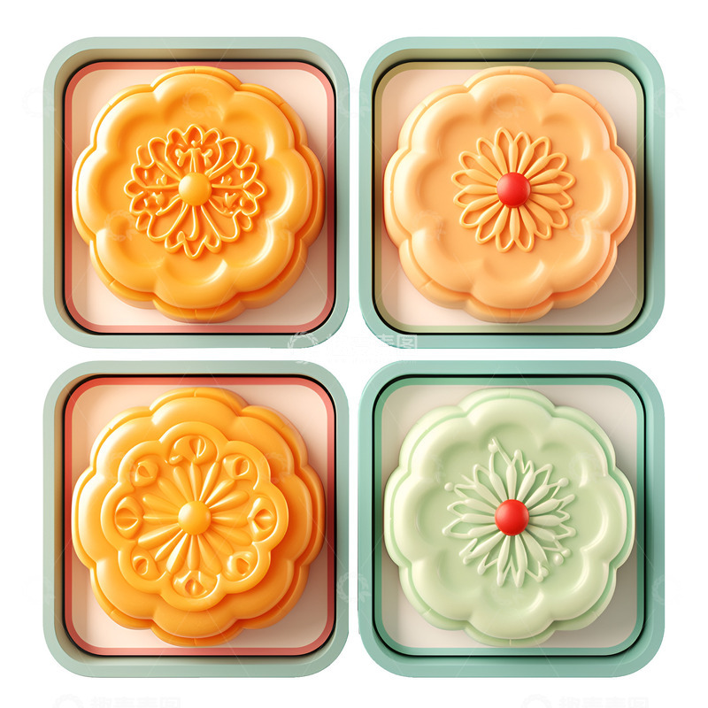 高清大图下载【趣麦麦图】装在盒子里的月饼