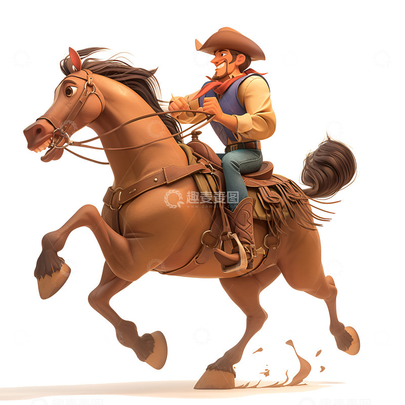 高清大图下载【趣麦麦图】骑马的西部牛仔