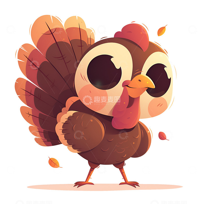 高清大图下载【趣麦麦图】一只可爱的小火鸡