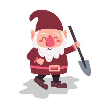冬天卡通老人插画1