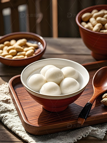 汤圆传统节日美食摄影图