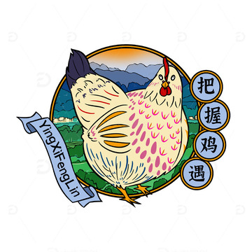 清远鸡文创卡通形象