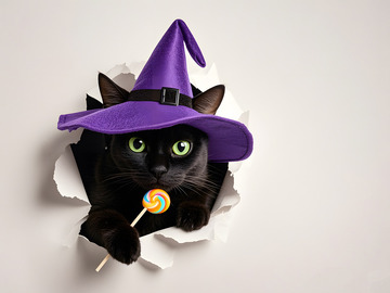 万圣节猫咪AI摄影图