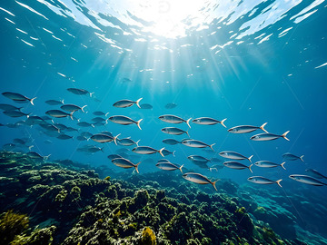 海底世界鱼群摄影图