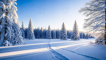 冬季大雪雪景摄影图